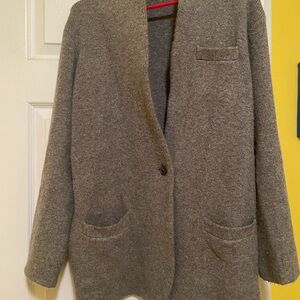 J Crew Cardigan/Jacket Sweater. One button.  Two pockets.  Size Large.